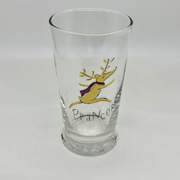 Vintage Pottery Barn Santa's Reindeer 10 Oz. Drinking Glasses Tumblers Set of 8! - Picture 4 of 10